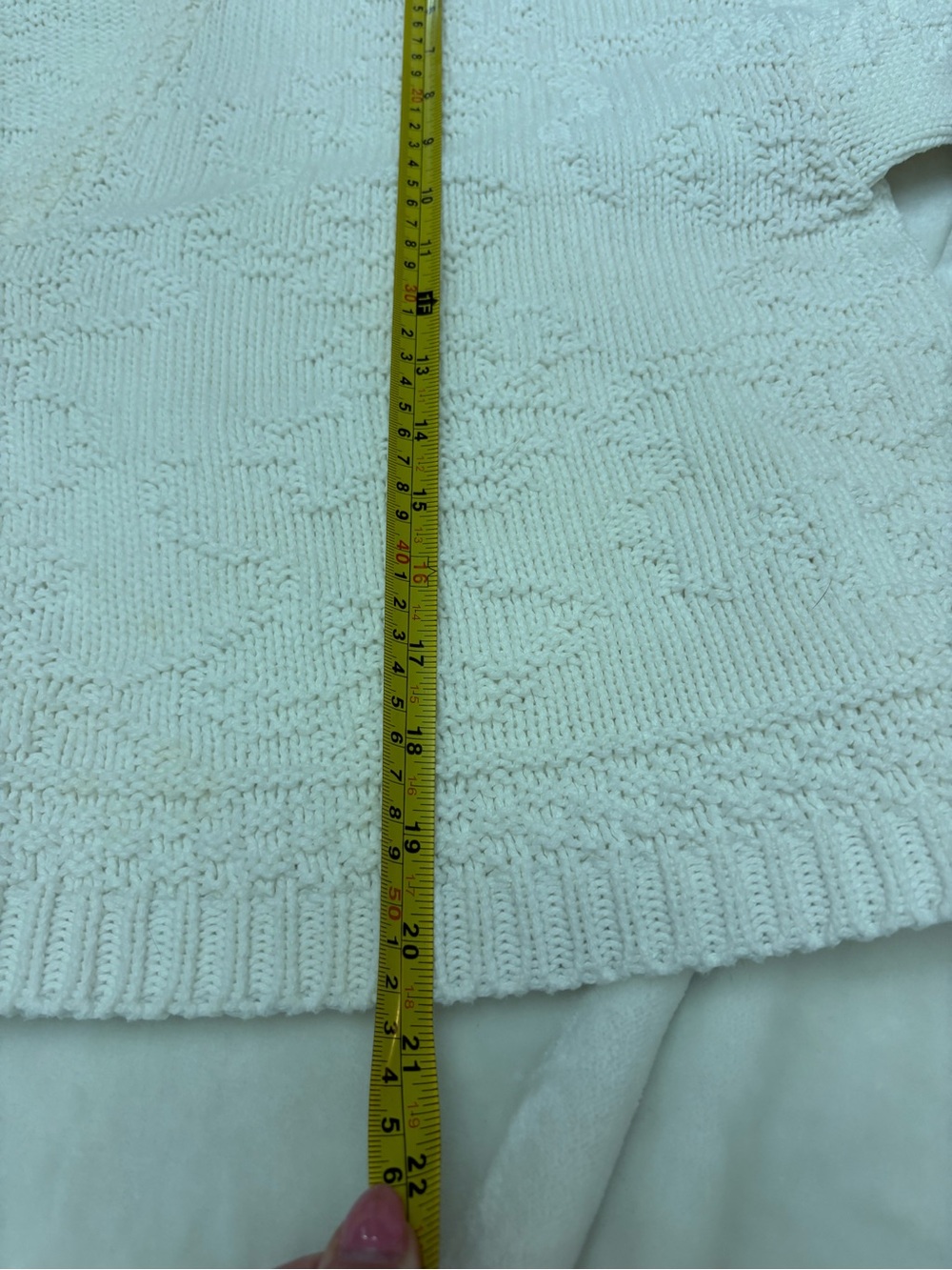Vintage LL Bean Cardigan M ivory Freeport tag 100% Cotton Made USA heritage knit - Picture 11 of 13